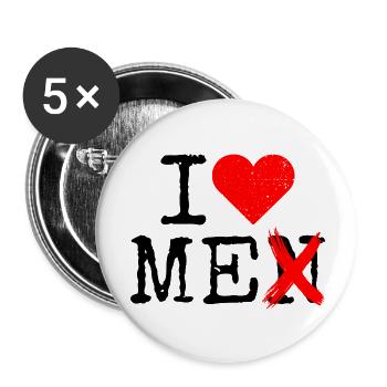I Love Me Men I Love Me Self Love Women - Buttons small 1''/25 mm (5-pack) - white - Front