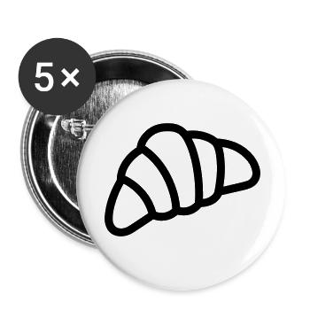 croissant - Lot de 5 petits badges (25 mm) - blanc - Devant