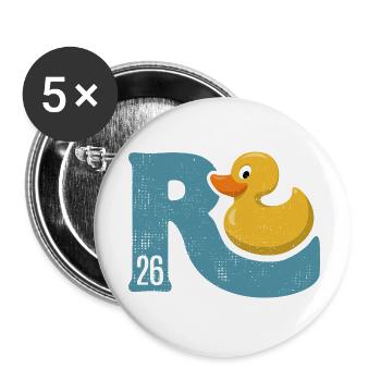 Ente Rente 2026 - Ruhestand - Pension - Buttons klein 25 mm (5er Pack) - Weiß - Vorne