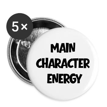 Main Character Energy Positive - Buttons small 1''/25 mm (5-pack) - white - Front
