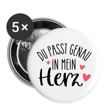 TU t’intégres parfaitement dans mon cœur | Personne préférée - Lot de 5 petits badges (25 mm) - blanc - Devant