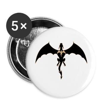 fourth wing dragon - Buttons small 1''/25 mm (5-pack) - white - Front