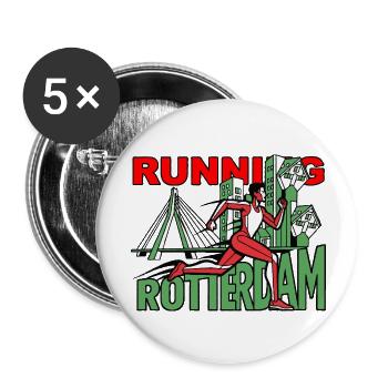 Running Rotterdam City Run - Buttons small 1''/25 mm (5-pack) - white - Front
