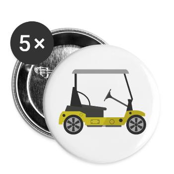 Golfwagen - Buttons klein 25 mm (5er Pack) - Weiß - Vorne