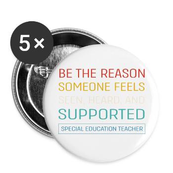 Sonderschule Lehrer Förderschule Pädagoge - Buttons klein 25 mm (5er Pack) - Weiß - Vorne