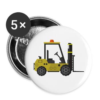 Chariot élévateur - Lot de 5 petits badges (25 mm) - blanc - Devant