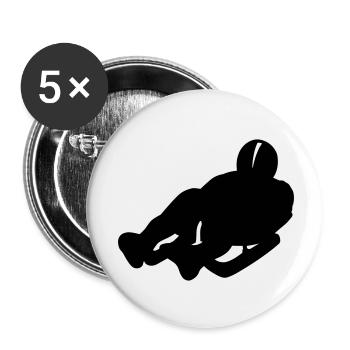 Schlitten - Buttons klein 25 mm (5er Pack) - Weiß - Vorne