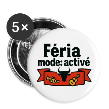 Féria mode : activé - Lot de 5 petits badges (25 mm) - blanc - Devant
