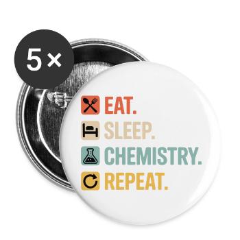 Club des étudiants en chimie fier - Lot de 5 petits badges (25 mm) - blanc - Devant