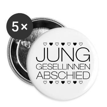 Enterrement de vie de jeune fille Jga - Lot de 5 petits badges (25 mm) - blanc - Devant