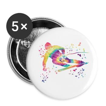Alpine skiing Winter sports Nordic skiing - Buttons small 1''/25 mm (5-pack) - white - Front