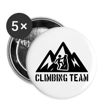 Klettern Team Berge Bergsteigen - Buttons klein 25 mm (5er Pack) - Weiß - Vorne