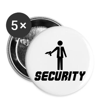 Security - Buttons klein 25 mm (5er Pack) - Weiß - Vorne