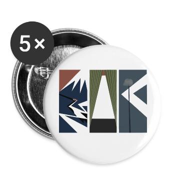 Piece Of Japan - Modern Japanese Art - Buttons small 1''/25 mm (5-pack) - white - Front