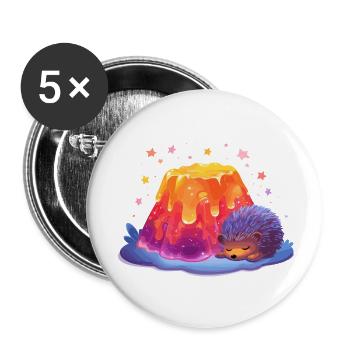 Lavahügel Kuschel Igel - Buttons klein 25 mm (5er Pack) - Weiß - Vorne