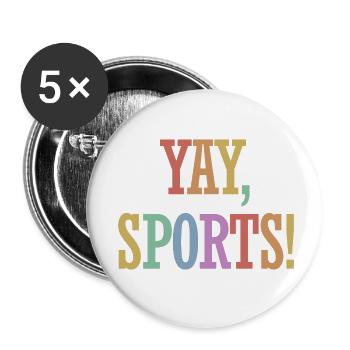 Yay Sports – Ahnungsloser Sportfan (Frauen) - Buttons klein 25 mm (5er Pack) - Weiß - Vorne
