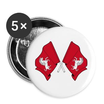 Deux drapeaux croisés Kent - Lot de 5 petits badges (25 mm) - blanc - Devant