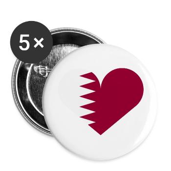 Qatar heart flag - Buttons small 1''/25 mm (5-pack) - white - Front