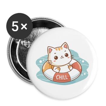 Chill Buoy Chat - Buttons klein 25 mm (5er Pack) - Weiß - Vorne