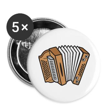Accordéon à pression accordéon styrienne - Lot de 5 petits badges (25 mm) - blanc - Devant