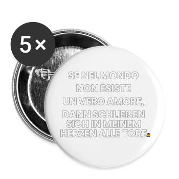 Italienisch-Deutsch-Reim 1 (Ver. A) - Buttons klein 25 mm (5er Pack) - Weiß - Vorne