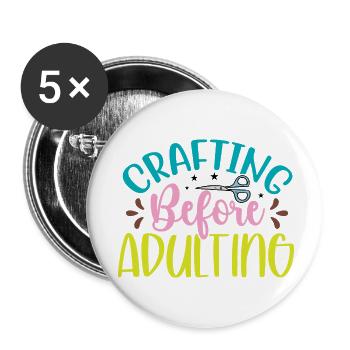 Artisanat avant l’adulte - Lot de 5 petits badges (25 mm) - blanc - Devant