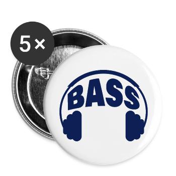 Basse - Lot de 5 petits badges (25 mm) - blanc - Devant