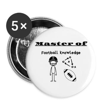 Master of Football knowledge - Buttons small 1''/25 mm (5-pack) - white - Front