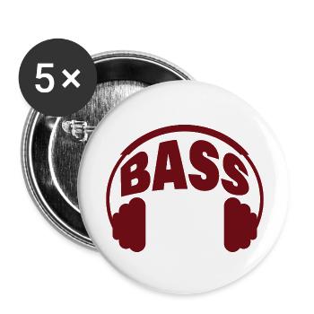 Basse - Lot de 5 petits badges (25 mm) - blanc - Devant