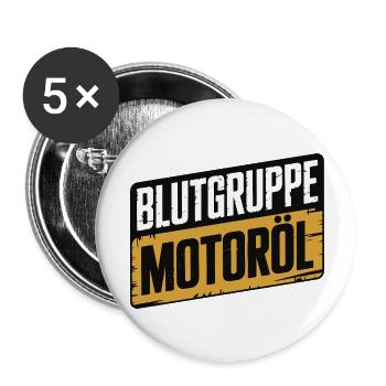 Blood Type Engine Oil Screwdriver Design - Buttons small 1''/25 mm (5-pack) - white - Front