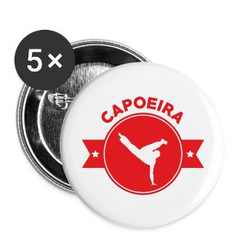Capoeira - Combat - Danse - Lot de 5 petits badges (25 mm) - blanc - Devant