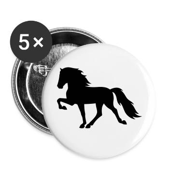 Tölter Islandpferd - Buttons klein 25 mm (5er Pack) - Weiß - Vorne