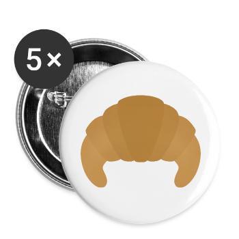 Pâtisserie à croissants - Lot de 5 petits badges (25 mm) - blanc - Devant
