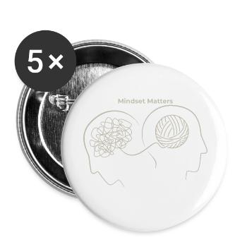Mindset Matters: Gedankenknoten - Buttons klein 25 mm (5er Pack) - Weiß - Vorne