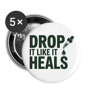 Homeopathy Drop It Like It Heals Professional  - Buttons small 1''/25 mm (5-pack) - white - Front