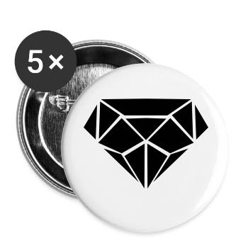 Diamond - Buttons small 1''/25 mm (5-pack) - white - Front