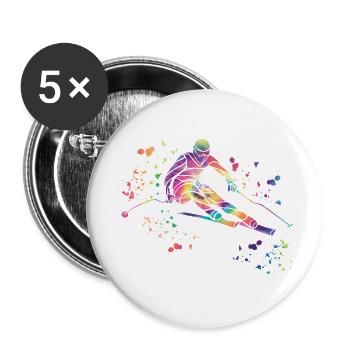 Alpine skiing Winter sports Nordic skiing - Buttons small 1''/25 mm (5-pack) - white - Front