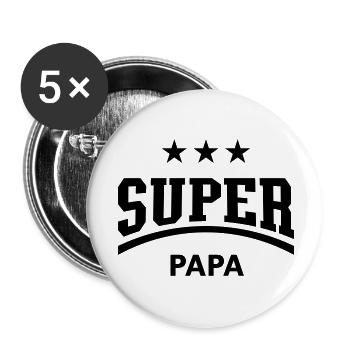 Super Dad (Daddy / Dad / Dad / Father's Day / B) - Buttons small 1''/25 mm (5-pack) - white - Front