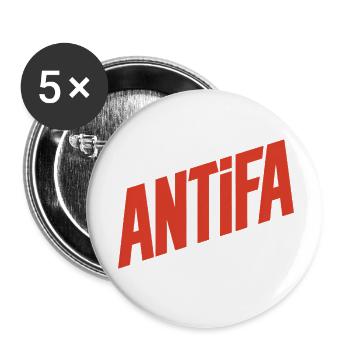 Antifa - Antifascist Merch - Buttons klein 25 mm (5er Pack) - Weiß - Vorne