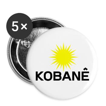 Kobane_Kurdistan_Sonne - Buttons small 1''/25 mm (5-pack) - white - Front