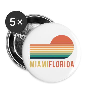 Miami Florida - Buttons small 1''/25 mm (5-pack) - white - Front