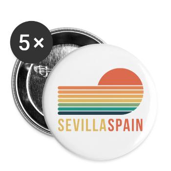 Sevilla Spain - Buttons klein 25 mm (5er Pack) - Weiß - Vorne