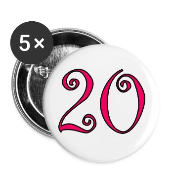 Farbe2-460_text234-2-50-5-4-8-6-8-7-3-0-6-3-3 - Buttons klein 25 mm (5er Pack) - Weiß - Vorne