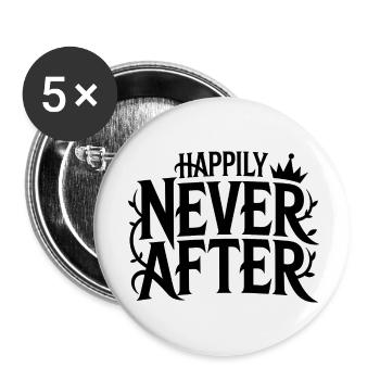 2026_02_12_Happily_never_after_Typo Design - Buttons small 1''/25 mm (5-pack) - white - Front