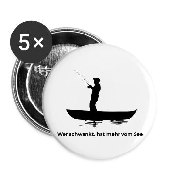 Nachtboot Silhouette auf Wasser - Buttons klein 25 mm (5er Pack) - Weiß - Vorne