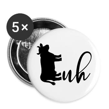 Domestic Cattle Cow Cows - Buttons small 1''/25 mm (5-pack) - white - Front