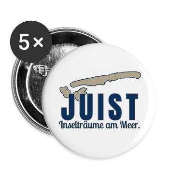 Juist -  Inselträume am Meer - Buttons klein 25 mm (5er Pack) - Weiß - Vorne
