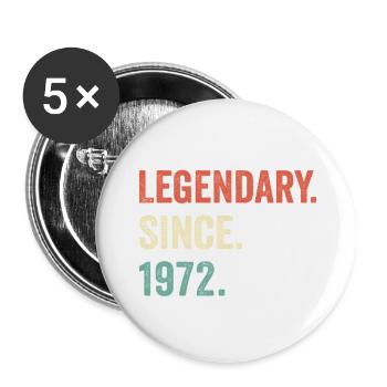 legendär seit 1972 - Buttons klein 25 mm (5er Pack) - Weiß - Vorne