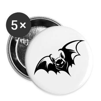 Bat Gothic Logo - Buttons small 1''/25 mm (5-pack) - white - Front