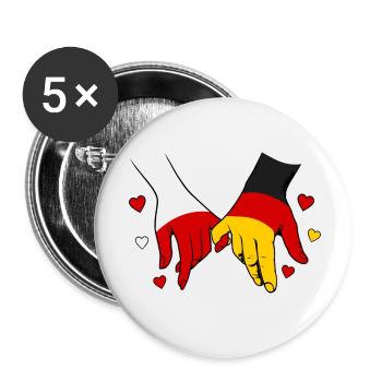 Polen_Deutschland_Flagge_Händehalten - Buttons small 1''/25 mm (5-pack) - white - Front